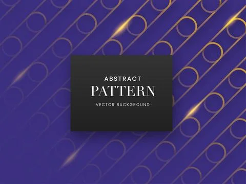Abstract Golden String Spiral Curve Pattern on Purple Background. Stock Illustration