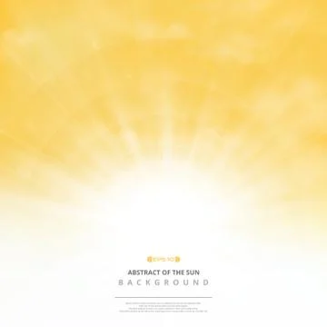 Abstract golden sun with clouds on soft gold sky background. Stock Illustration