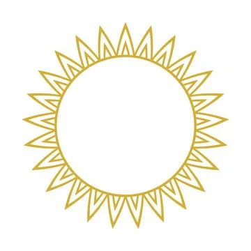 Abstract Golden Sun Frame Stock Illustration