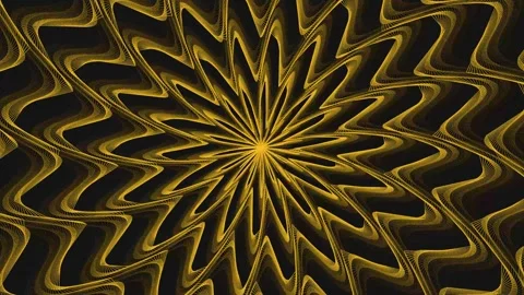 Abstract Golden Sunburst Pattern with Wavy Dark Background Stock Footage 329952284
