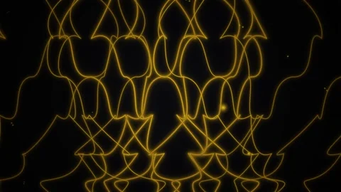 Abstract Golden Swirls Pattern Background, Elegant Flowing Lines Animation Stock Footage 347562565