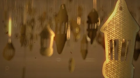 Abstract Golden Symbol Lantern Video stock 129093369