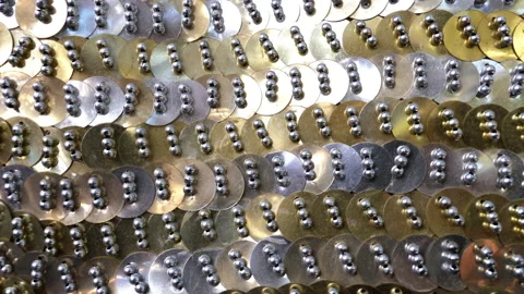 Abstract golden texture background of sequin, paillettes. Stock Footage 205199622