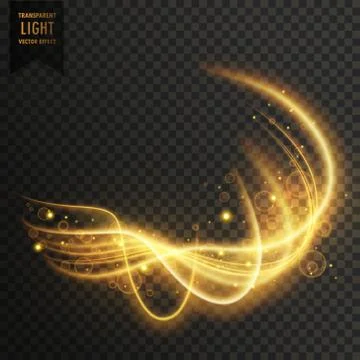 Abstract golden transparent light effect vector background Stock Illustration