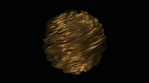 Abstract golden twisted sphere Stock Footage 194929511