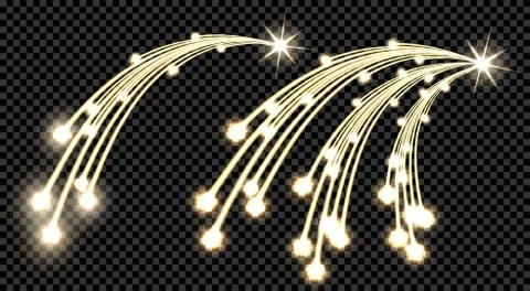 Abstract golden two wave design element with shine and light effect on a chec Stock Illustration