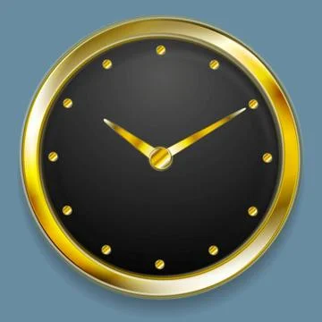Abstract golden vector clock design Abstract golden clock design. Vector d... Stock Photos