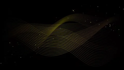 Abstract golden wave background with flowing curved lines and particle dust.. Stock Footage 344996370