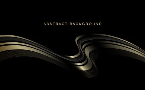 Abstract golden wave background. Vector style featuring flowing waves and d.. Stock Illustration