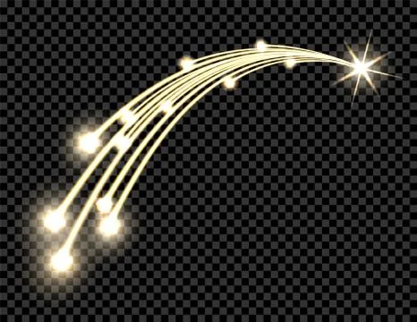 Abstract golden wave design element with shine and light effect on a dark bac Stock Illustration