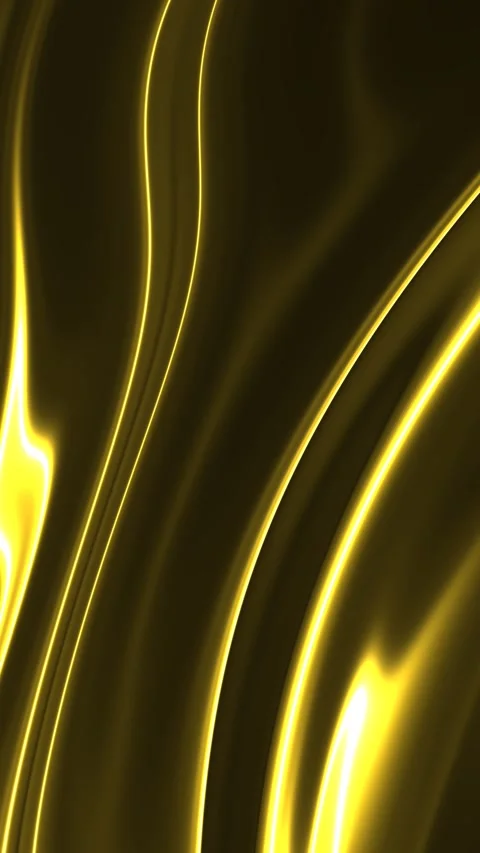 Abstract Golden Wave Flowing on Dark Background Smooth Liquid Gold Movement  Stock Footage 339219169