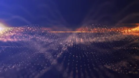 Abstract golden wave light pattern with a soft glow, creating a visual of e.. Stockillustratie