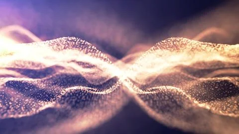 Abstract golden wave light pattern with a soft glow, creating a visual of e.. Stockillustratie