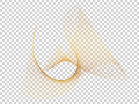 Abstract golden wave line design element with soft gradient curves on white.. Stock Illustration