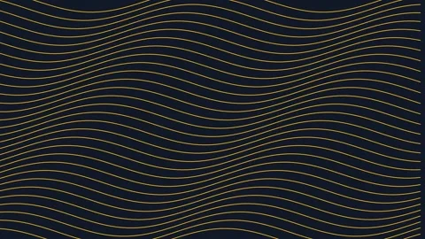 Abstract golden wave line pattern on dark navy background seamless loop Stock Footage 342523275