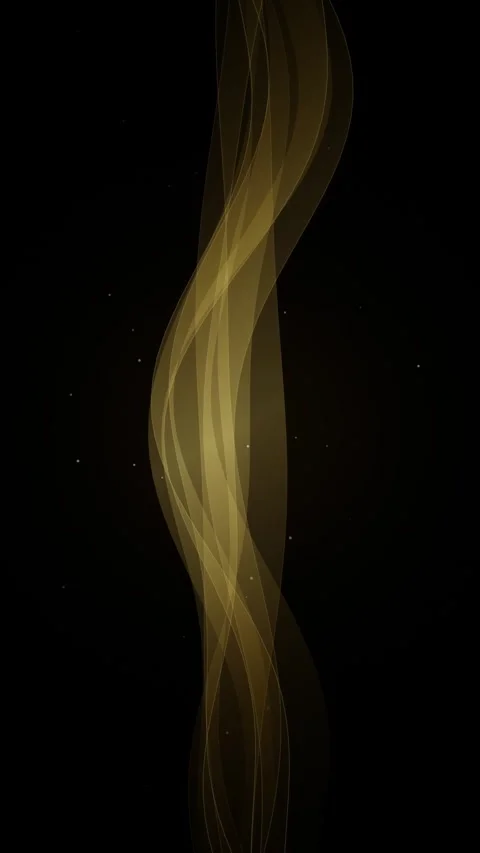 Abstract golden wave moving on black background creates elegant motion grap.. Video stock 344996385