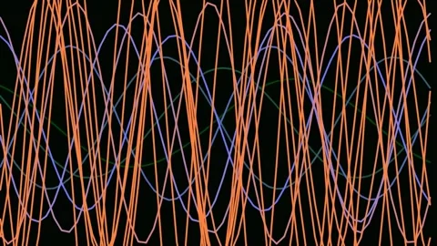 Abstract golden wave pattern flowing on black background for design animation Stock Footage 341055249