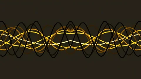 Abstract Golden Waveform Pattern on Dark Background. Vídeos de archivo 342190557
