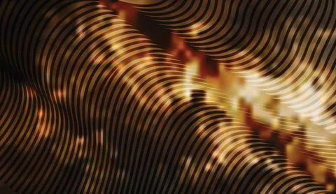 Abstract golden waves background with glowing light effects and motion pattern 스톡 일러스트