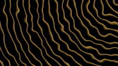 Abstract Golden Waves on Black Background:  Elegant Minimalist Design Texture Video stock 293874020