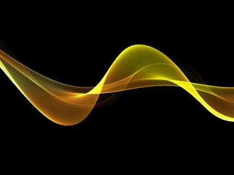 Abstract Golden waves dark background Stock Illustration