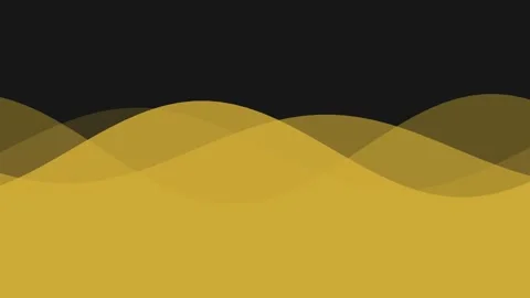 Abstract golden waves flowing across a solid black background design Видео 336263274