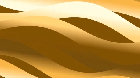 Abstract Golden Waves Flowing Background with Smooth Gradient and Light Ref.. Stock Footage 326382689