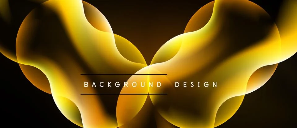 Abstract golden waves form dynamic background. Smooth shapes overlap, creatin Stock Illustration
