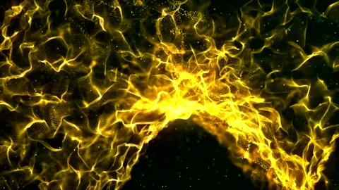 Abstract golden waves of light flowing smoothly through space Stock Footage 320388128