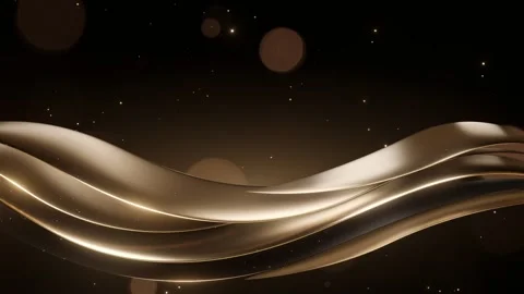 Abstract Golden Waves Luxury Background with Glitter and Bokeh Stock-Footage 331253140