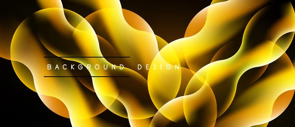 Abstract golden waves overlap, creating dynamic background. Soft gradients, Stock Illustration