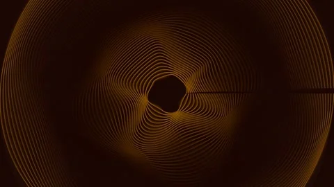 Abstract golden waves pulsing in circular rhythmic motion on deep dark brow.. Stock-Footage 341842795