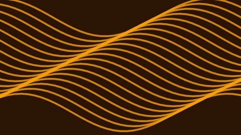 Abstract golden wavy lines background on dark brown seamless modern flowing.. Stock Footage 343631766