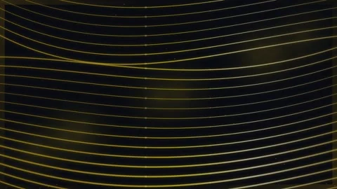 Abstract Golden Wavy Lines with Dots on Dark Background - Futuristic Techno.. Stock Footage 346660344