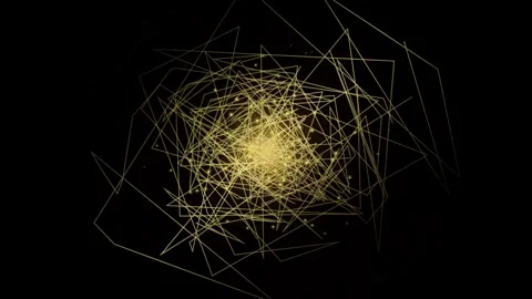 Abstract golden wireframe sphere spinning on black background in dynamic ci.. Stock Footage 344975809