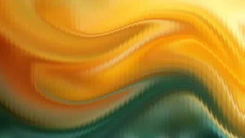 Abstract golden yellow green ribbed glass flowing wave texture background w.. Иллюстрация