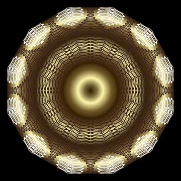 Abstract golg 3d mandala pattern. Ornamental background. Circular textured la Illustrazione stock