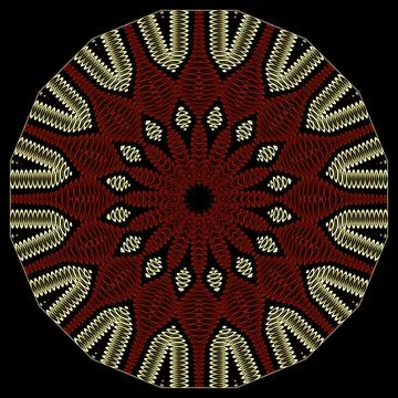 Abstract golg 3d mandala pattern. Ornamental background. Circular textured la Stock Illustration