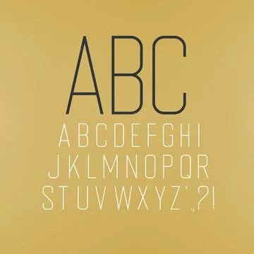 Abstract gothic alphabet. Vector typeface set. Thin condensed Stock Illustration
