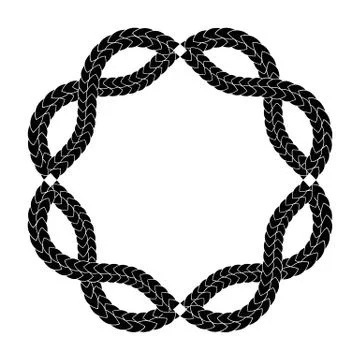 Abstract gothic circle frame with entwined snakes skin Stock Illustration