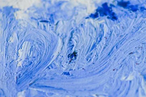 Abstract gouache texture in blue. close-up art painting. Stock Photos