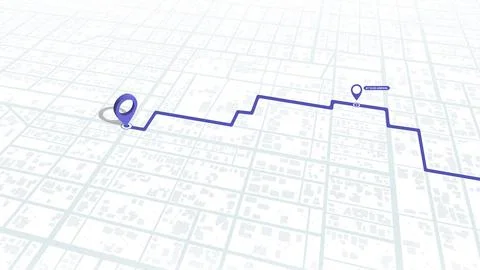 Abstract GPS navigation. Location tracker dashboard with data of arrive time Stock Illustration