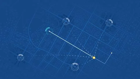 Abstract GPS navigation, smart car location and map pointer. City map featuring Stock Illustration