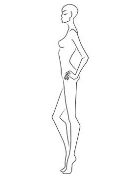 Abstract graceful end elegant lady Stock Illustration