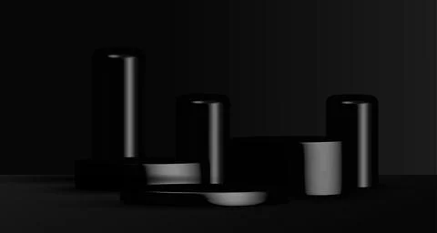 Abstract gradient 3D black show case template design. Stock Illustration