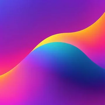 Abstract gradient 3d rainbow neon holographic colourful shapes illustration Stock Illustration
