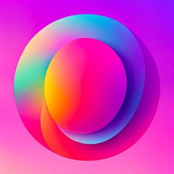 Abstract gradient 3d rainbow neon holographic colourful shapes illustration Stock Illustration