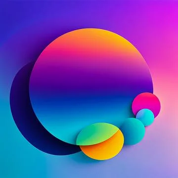Abstract gradient 3d rainbow neon holographic colourful shapes illustration Stock Illustration