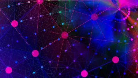 Abstract gradient 3d wireframe background 3d rendering Stock Illustration