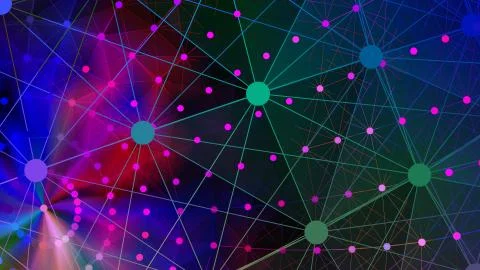 Abstract gradient 3d wireframe background 3d rendering Stock Illustration